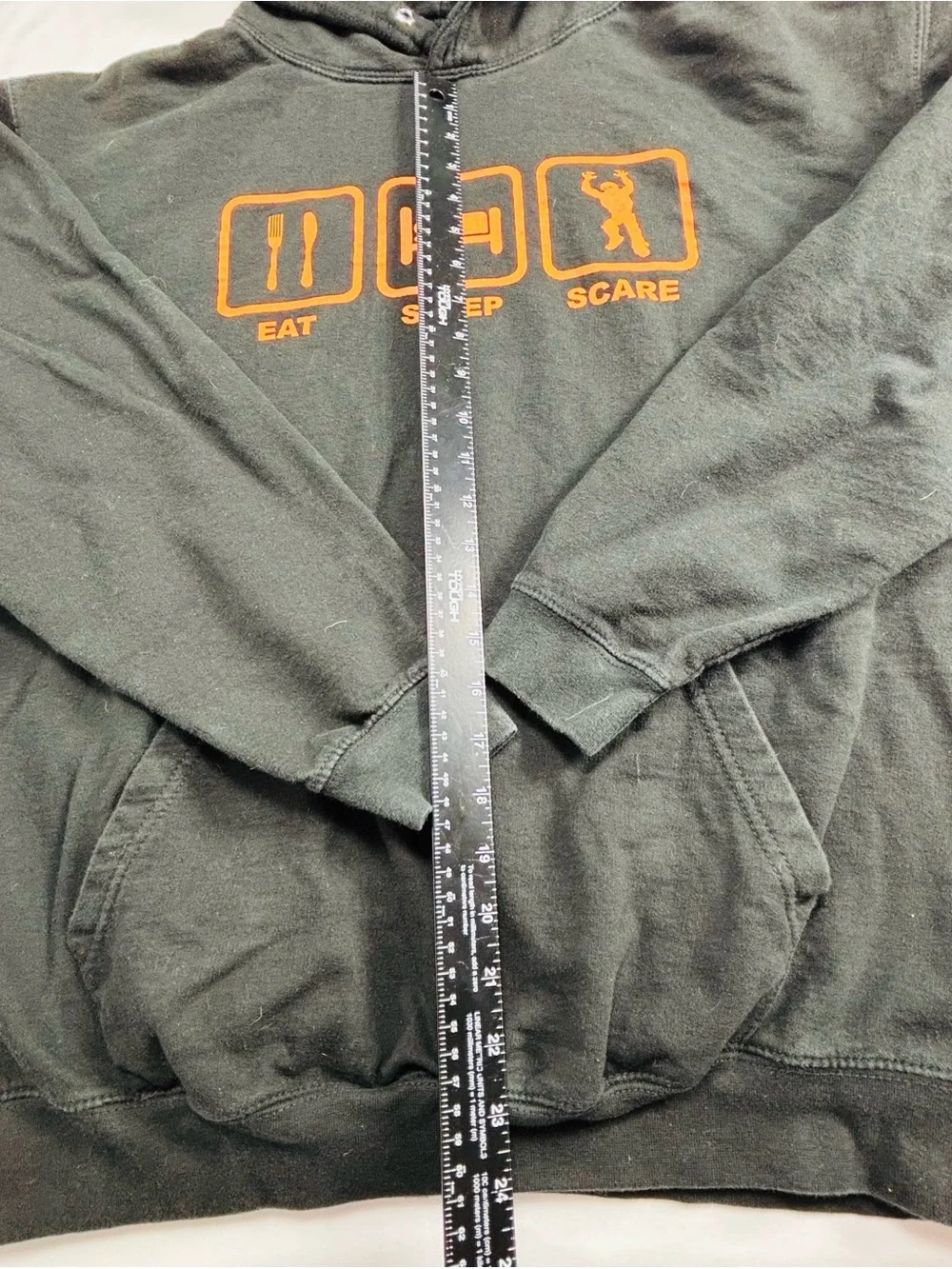Black Hoodie Sweatshirt with Orange 